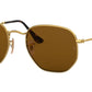 Hexagonal Flat Lenses RB3548N gold brown