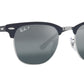 Clubmaster Metal RB3716 9254G6 silver on blue