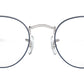 Round Metal Optics RB3447V silver on top blue
