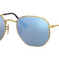 Hexagonal Flat Lenses RB3548N gold light blue