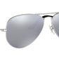 Aviator Mirror RB3025 019/W3 Matte Silver Grey