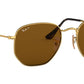 Hexagonal Flat Lenses RB3548N gold brown