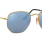 Hexagonal Flat Lenses RB3548N gold light blue