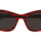 SL 213 LILY 008 shiny solid red + black zebra pattern