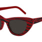 SL 213 LILY 008 shiny solid red + black zebra pattern