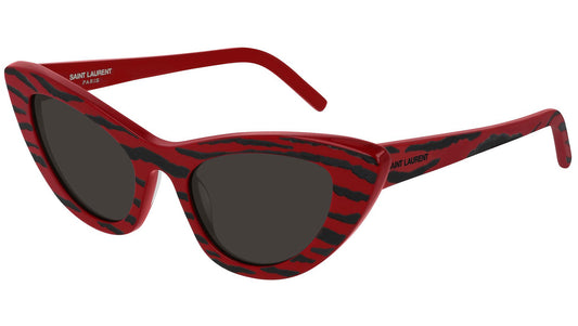 SL 213 LILY 008 shiny solid red + black zebra pattern