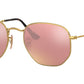Hexagonal Flat Lenses RB3548N gold copper flash