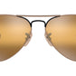 Aviator Mirror RB3025 9153AG Beige on Black Yellow
