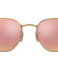 Hexagonal Flat Lenses RB3548N gold copper flash