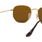 Hexagonal Flat Lenses RB3548N gold brown